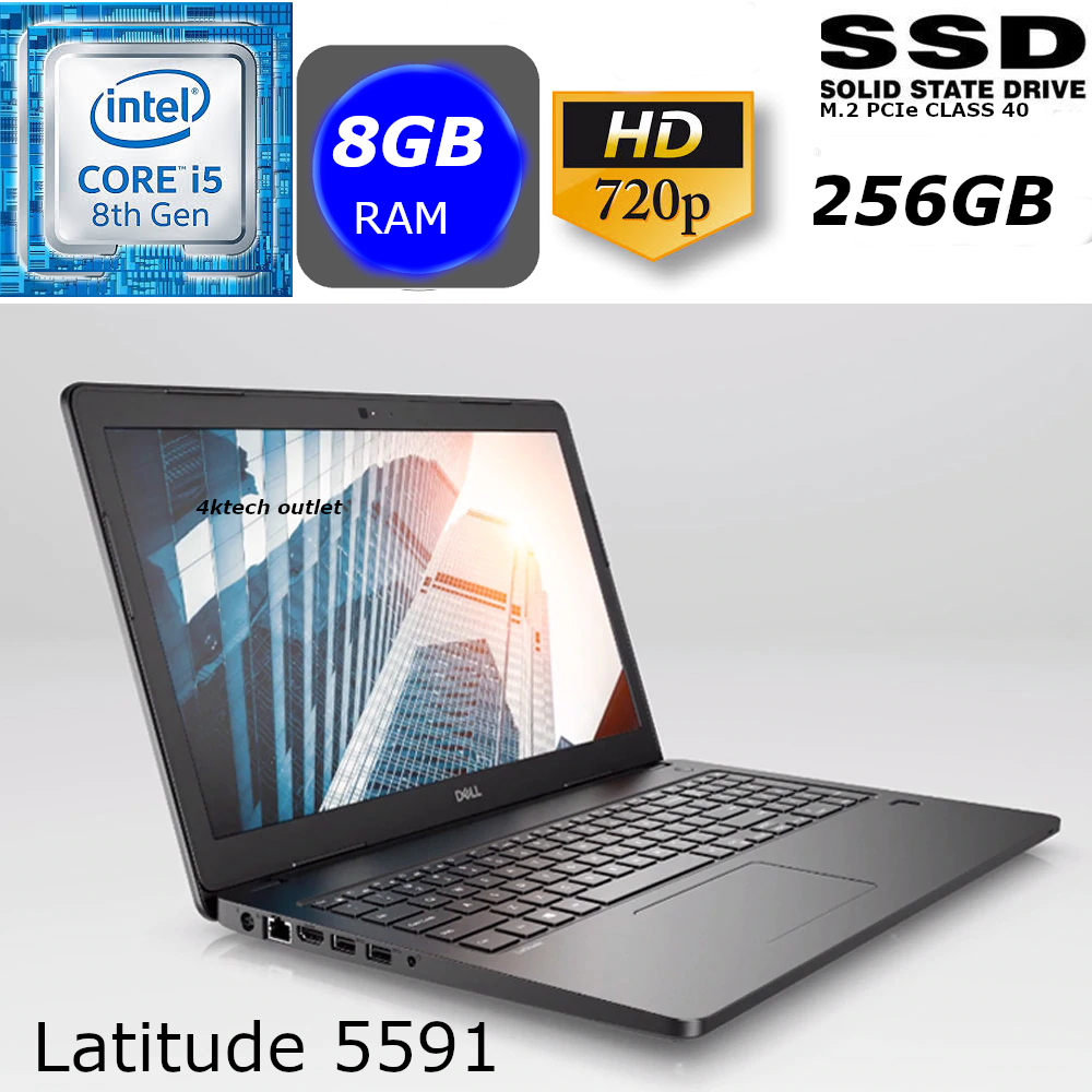 Dell latitude 5591 i5-8400H 8GB 256GB SSD HD 15.6' HDF 720P  W10 P 1YR WTY