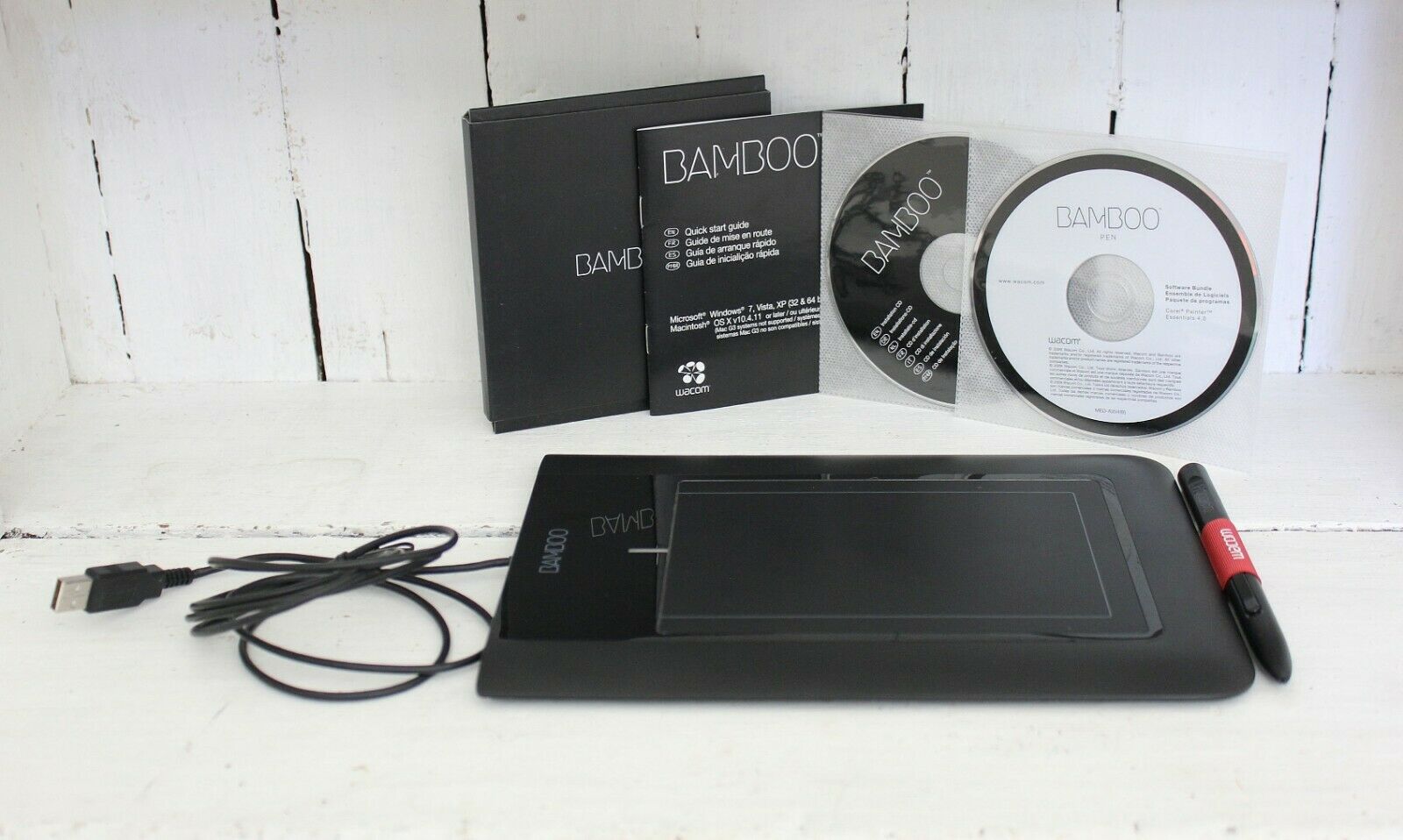 CTL460 Black Bamboo Drawing Tablet with Pen and Driver Discs