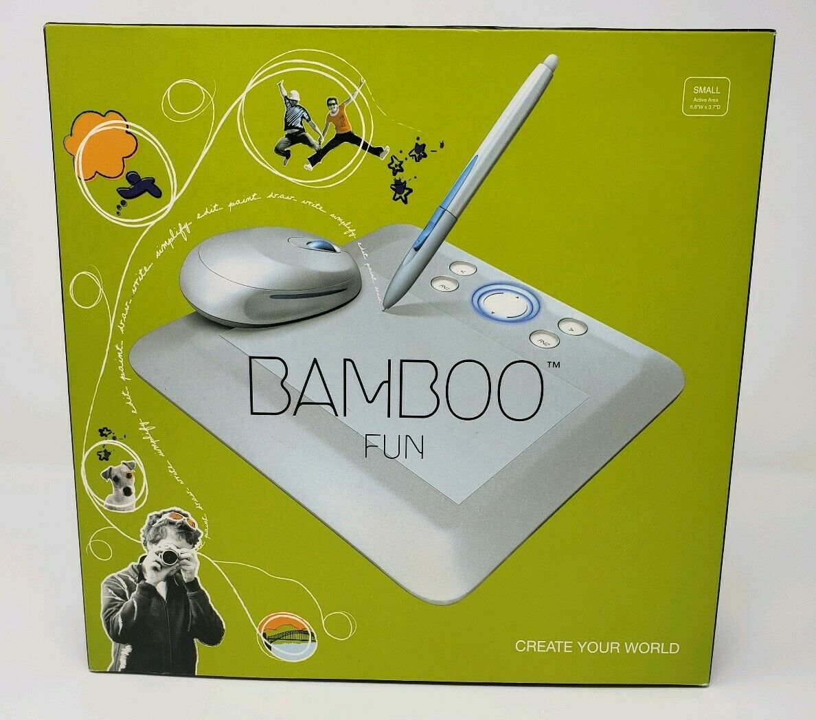 Wacom Bamboo Fun CTE450S USB Drawing Tablet with Pen and Mouse - New