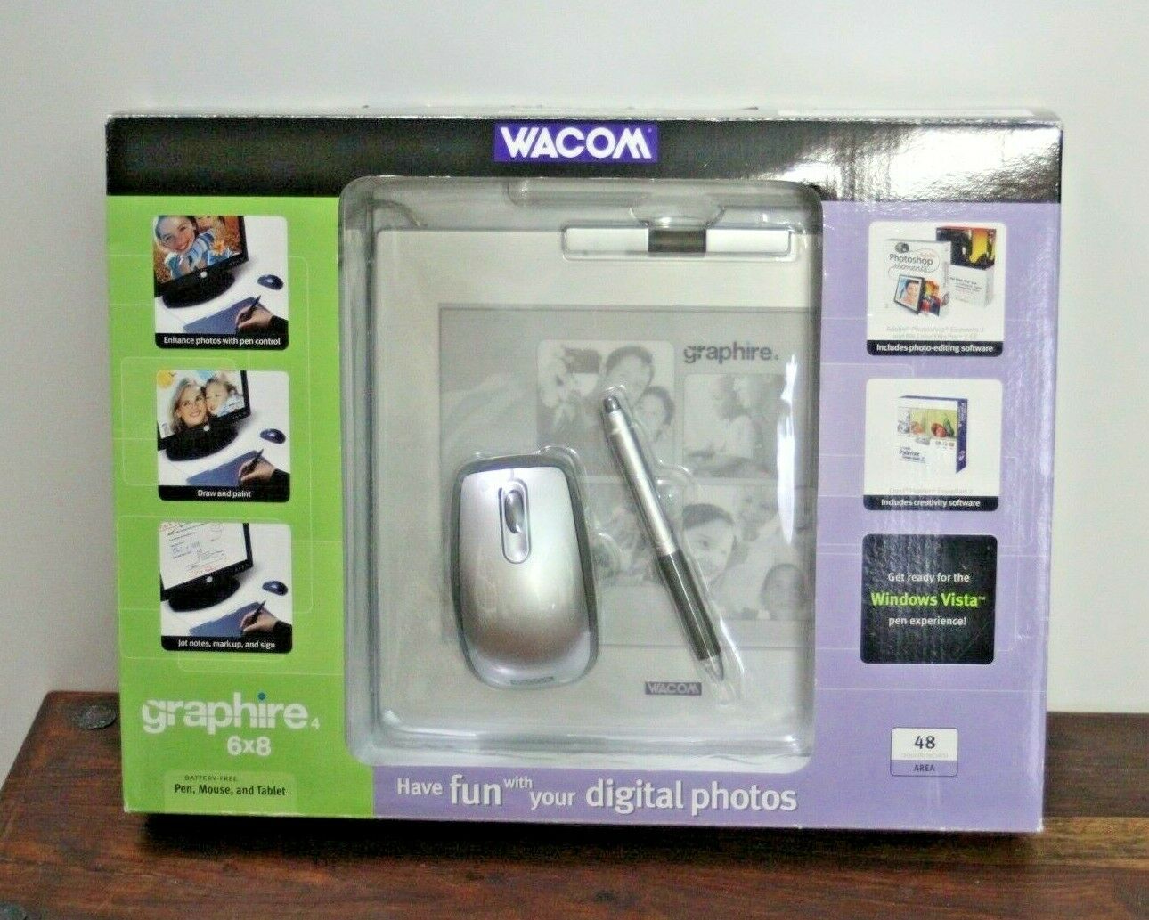 Wacom Graphire4 6x8 USB Graphics Drawing Tablet - Mouse - Pen - Free Shipping