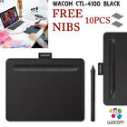 New Wacom Intuos Small Graphic Drawing Tablet CTL-4100 FREE 10pcs Nibs - BLACK