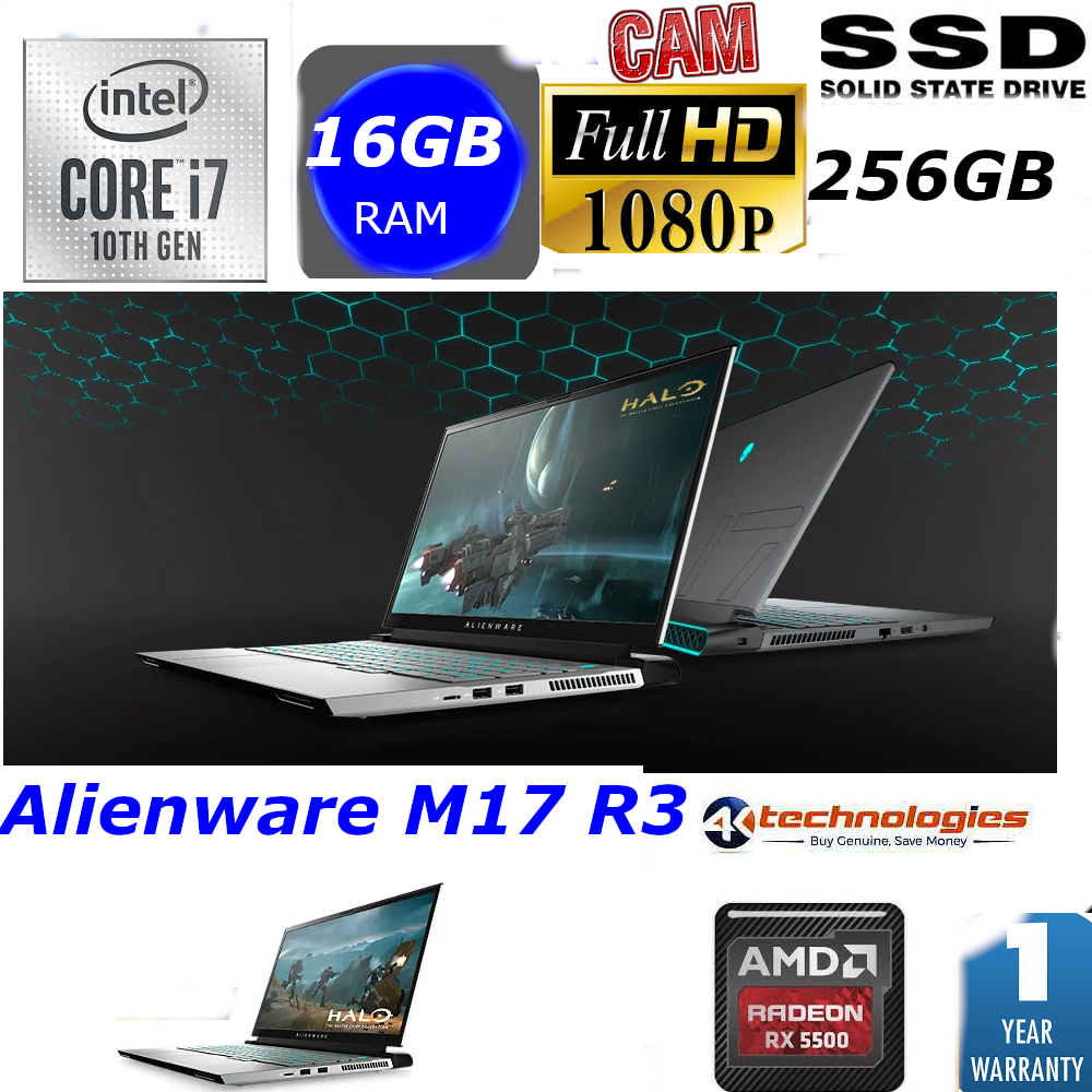 ALIENWARE M17 R3 i7-10750H 16GB RAM 256GB SSD 17.3" FHD 144Hz RX5500M 1YR+ WTY