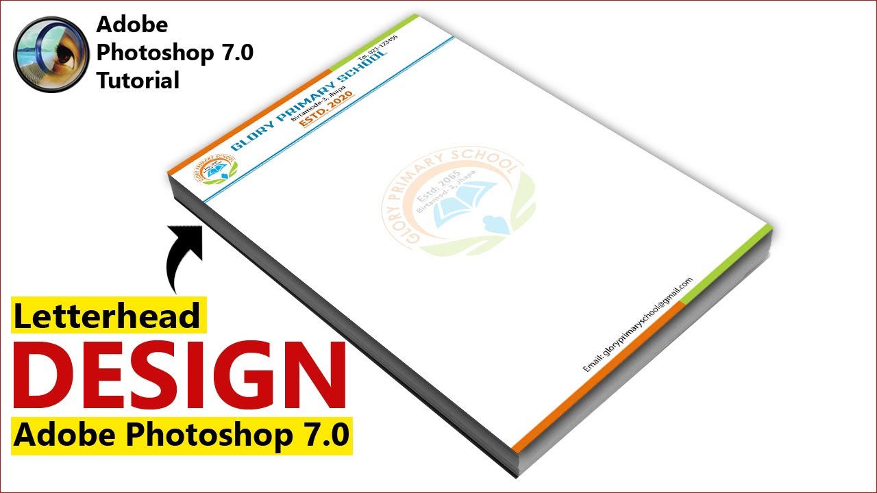 Adobe Photoshop 7.0 Tutorial || Letterhead Design || Download File Also || Letterpad Design ||