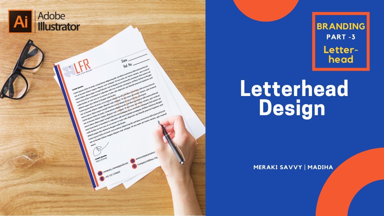 Letterhead design in illustrator | Branding Part 3 |Graphic Design Tutorials | Meraki Savvy