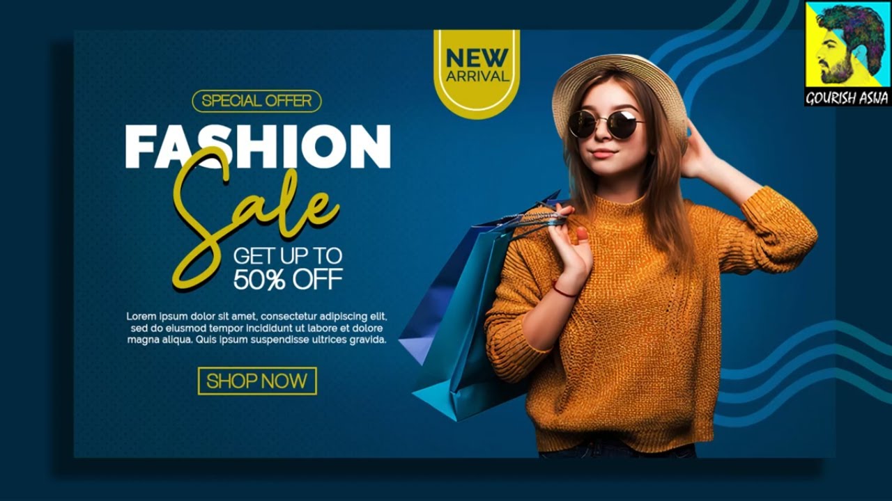 How to Design a Fashion Sale Promo Banner Photoshop Tutorials | Graphics Designing | Poster Designs