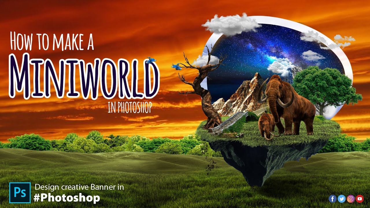 How to make a Microworld in Photoshop- Creative design tutorial #graphic #fb #Instagram #shorts