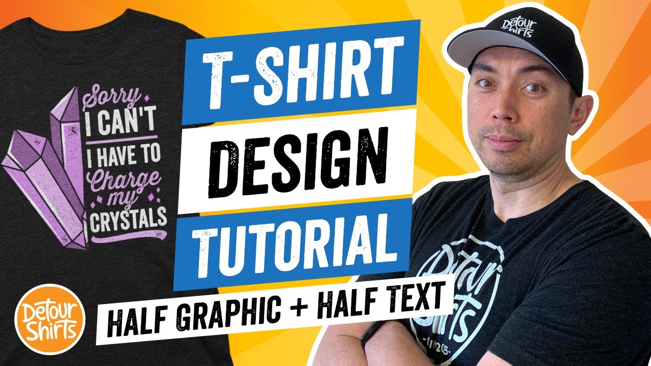 T-Shirt Design Tutorial for Print on Demand | The Half Graphic + Text Trend on Amazon & RedBubble