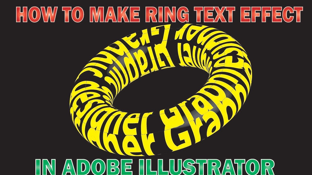 "How to Make Ring text effect in Adobe illustrator"||tutorials|| Graphic design||Designer'spark||