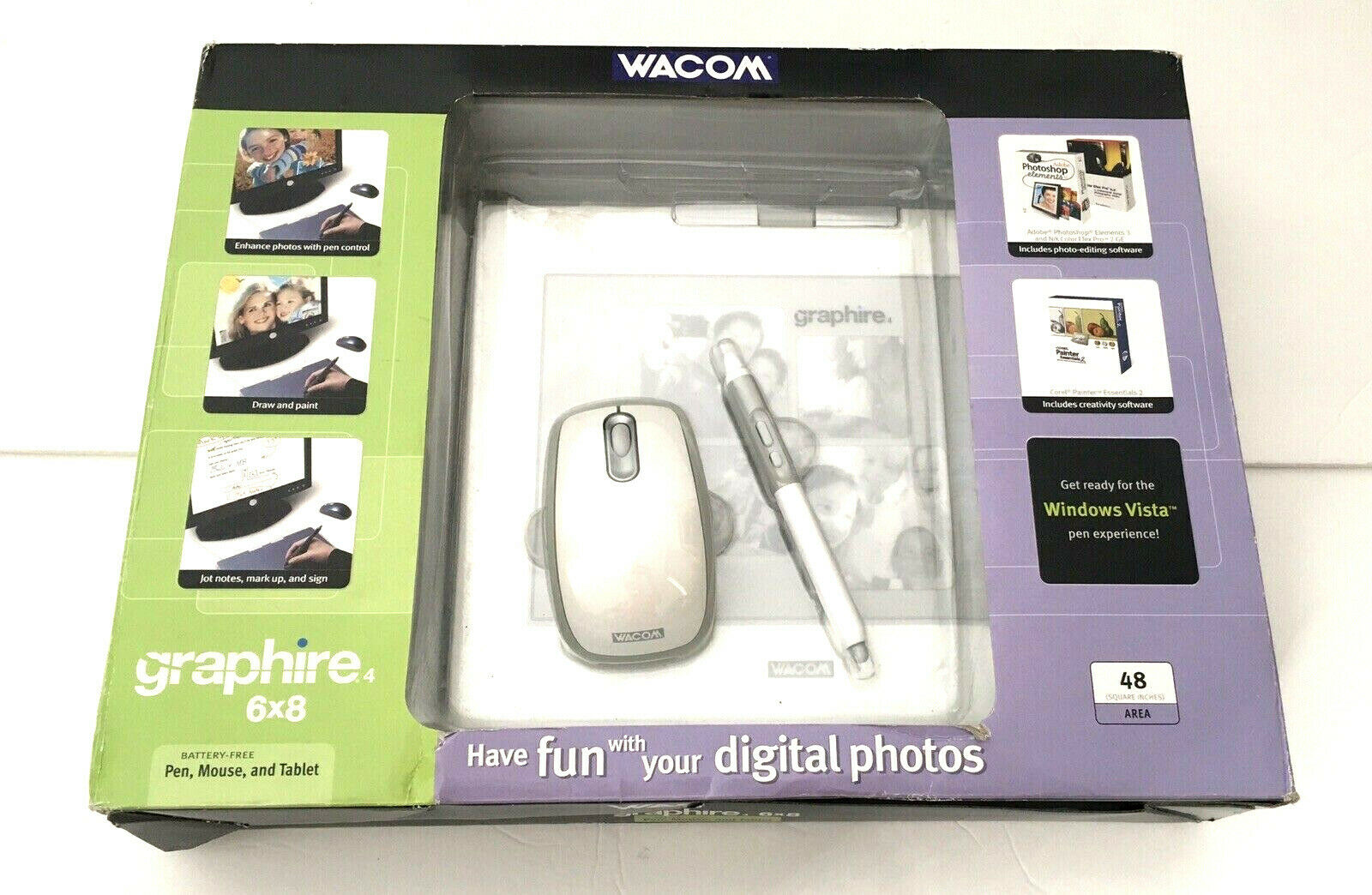 Wacom Graphire4 6x8 USB Graphics Drawing Tablet - Mouse - Pen - Free Shipping
