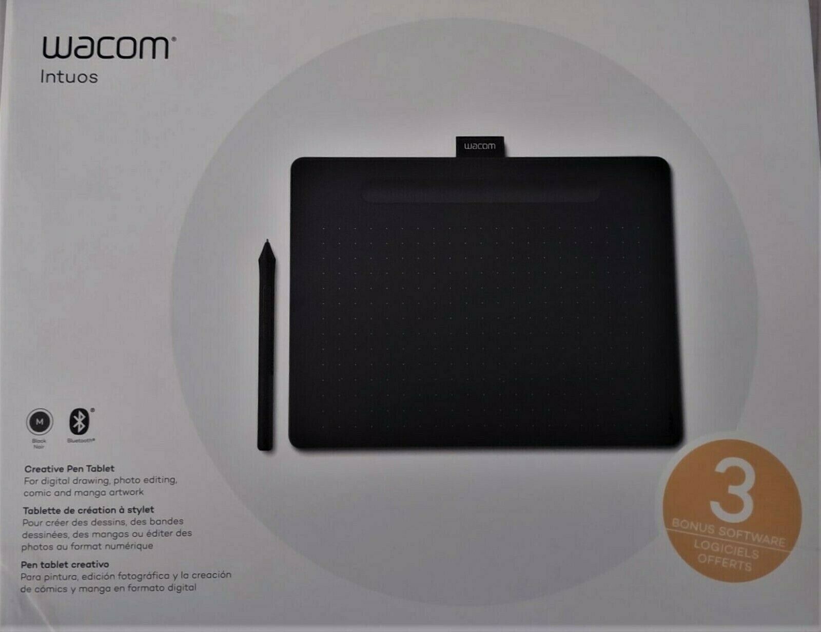 Wacom Intuos CTL6100WLK0 Wireless Black 2018 Model Pen Tablet New Open Box