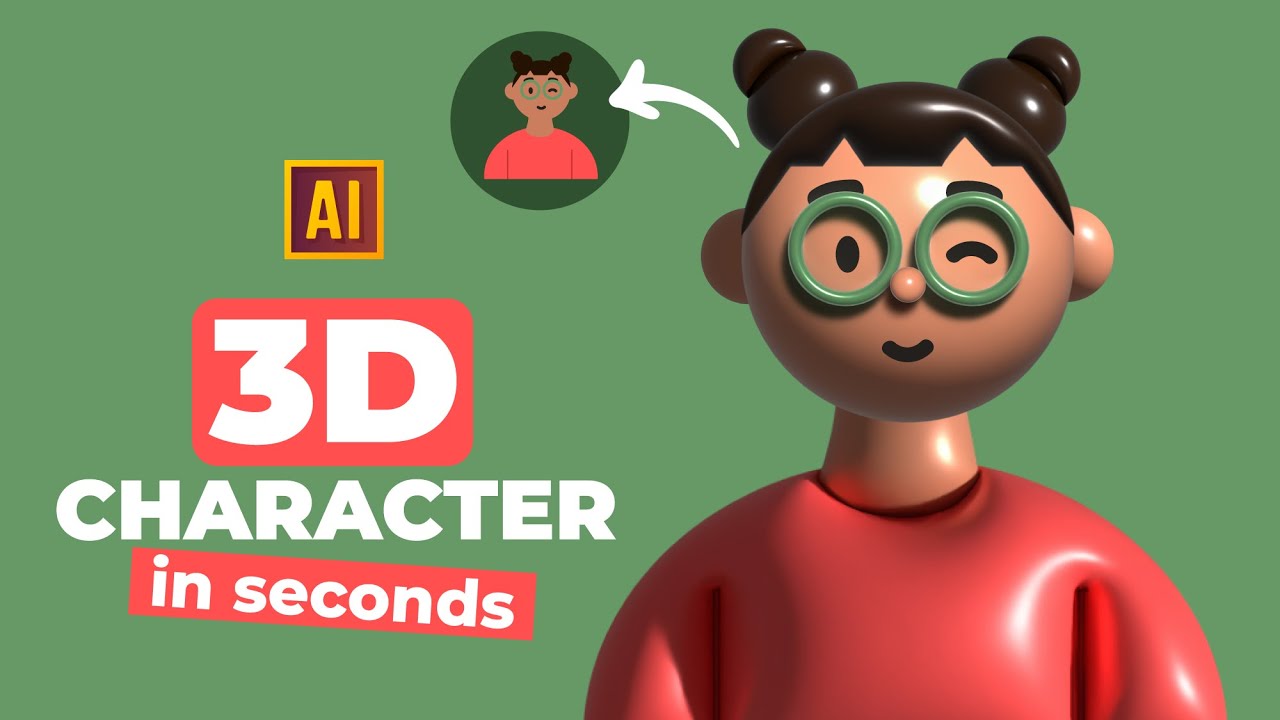 HOW TO MAKE 3D CHARACTER IN SECONDS IN ADOBE ILLUSTRATOR