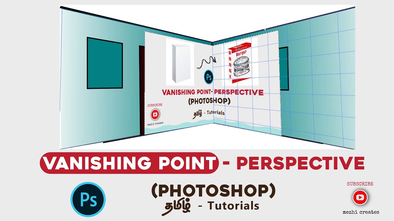 Vanishing point and Perspective in Photoshop -  TAMIL BEGINNER TUTORIALS - graphic design Tamil