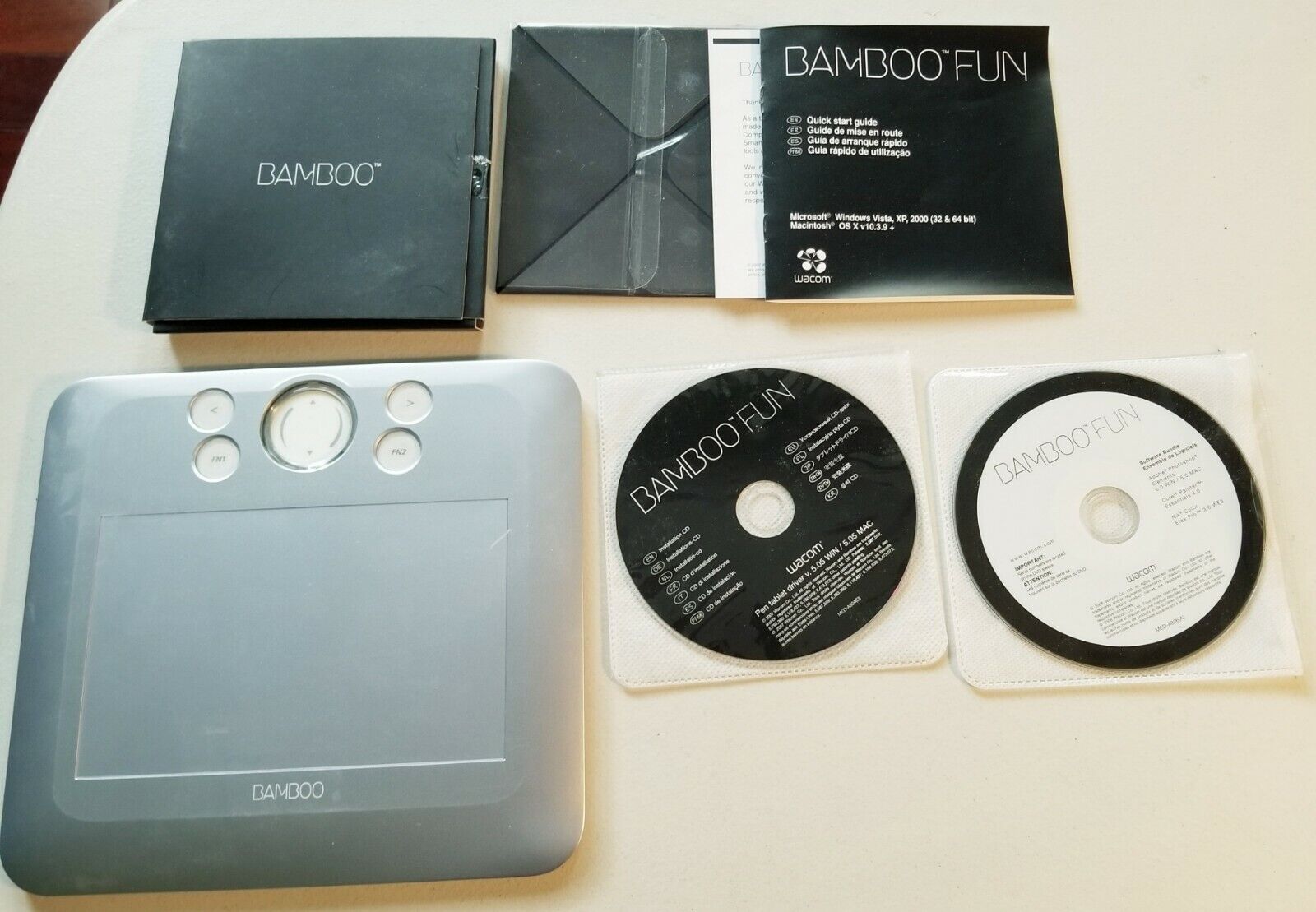 Wacom Bamboo Fun CTE-450/S USB Drawing Graphics Tablet, software & Instructions