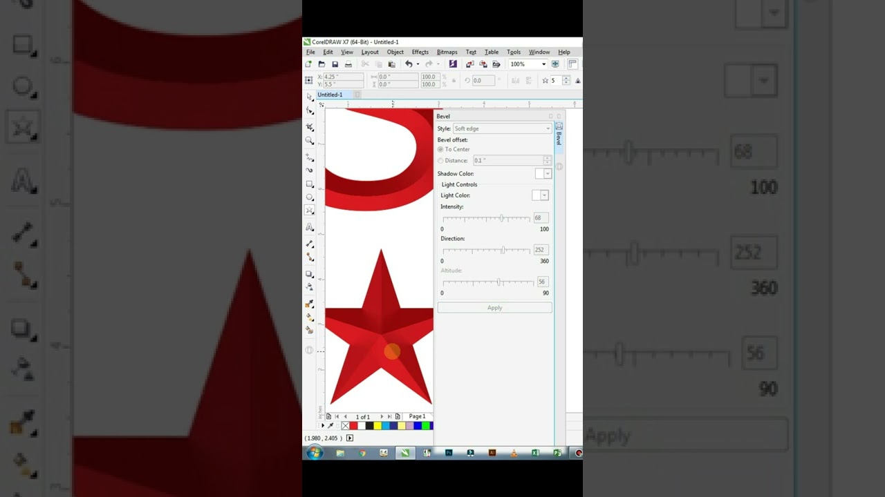 Bevel effect in Coreldraw || 3D Text effect || Graphic design tutorials for beginners