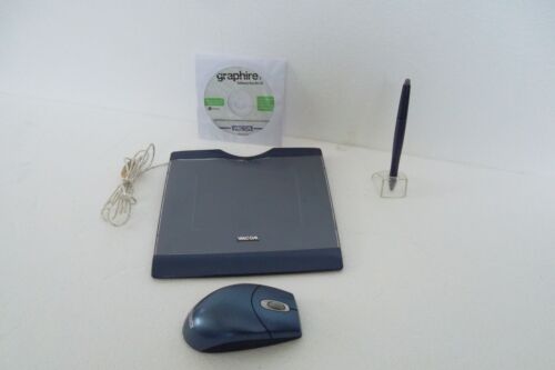 Wacom Graphire 3 Silver Tablet Digitizer w/Mouse Pen 4x5 Adobe Corel USB CTE-430