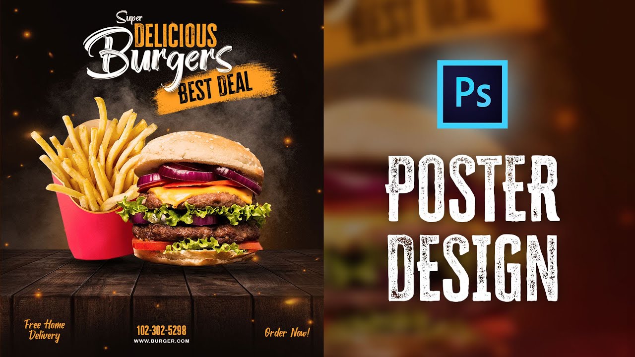 Design Fast Food Poster in Photoshop | Photoshop Tutorial in Hindi
