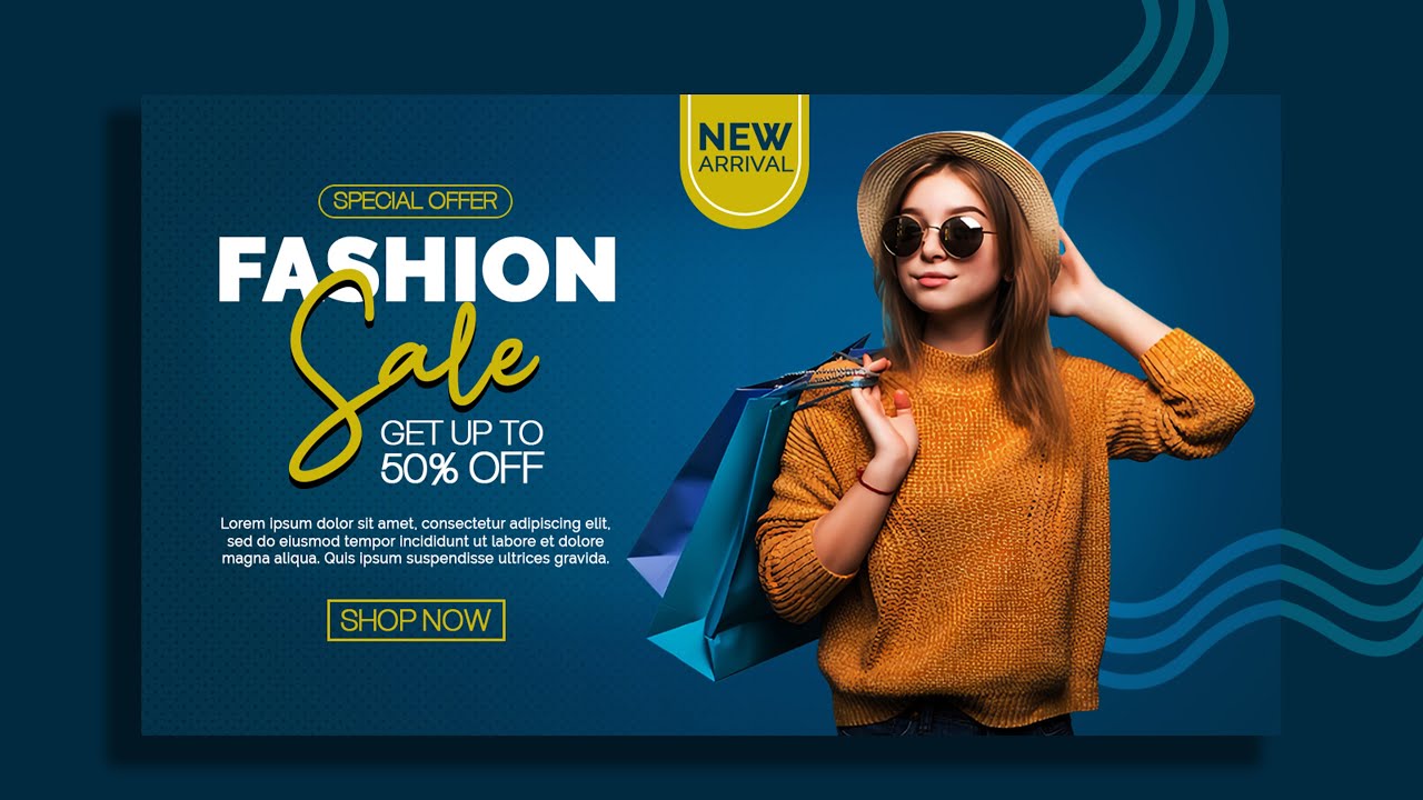 How to Design a Fashion Sale Promo Banner  | Photoshop Tutorials